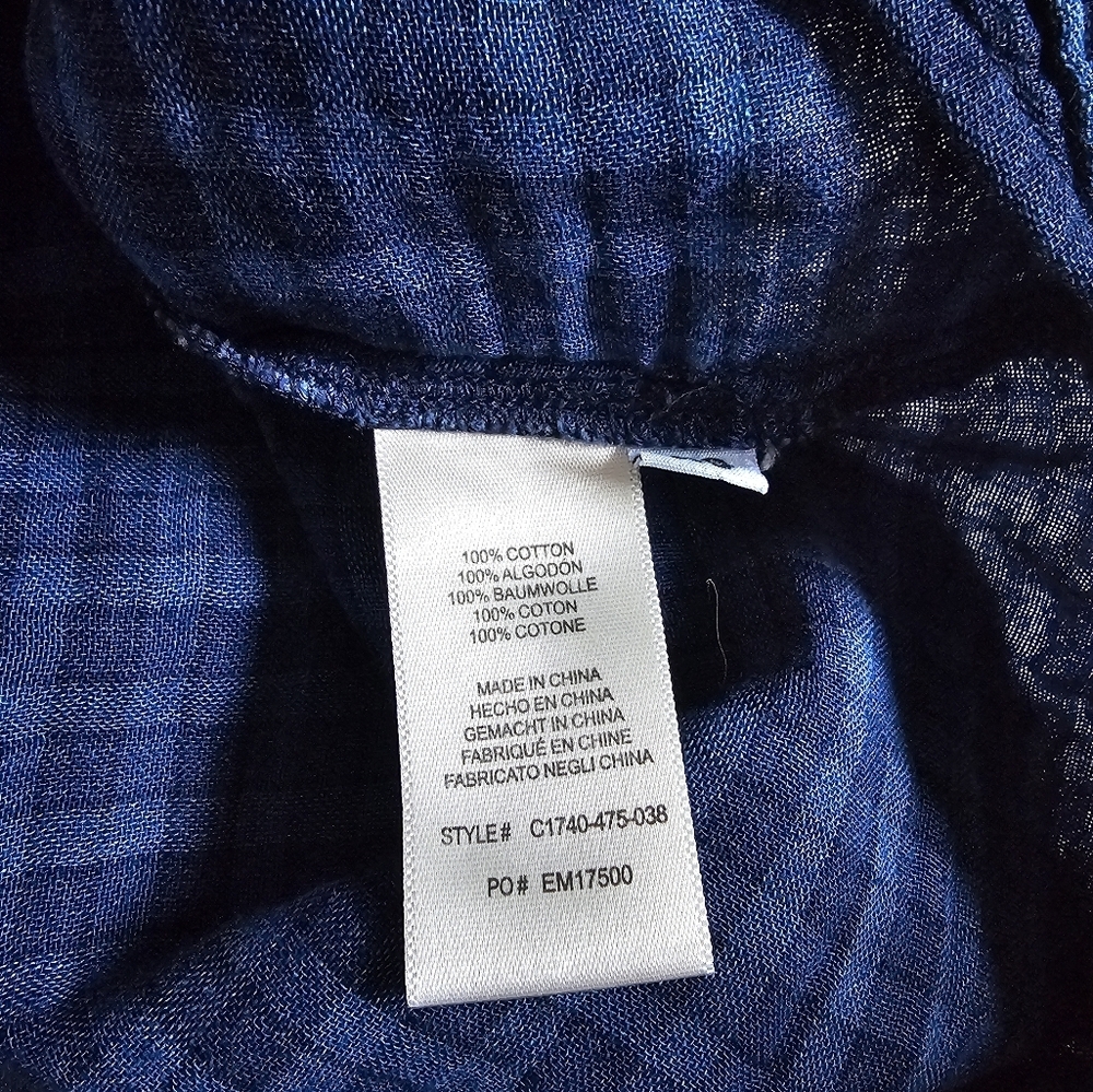 Anthropologie Cloth & stone xs Blue flannel Plaid Button-Up Shirt - Picture 5 of 5